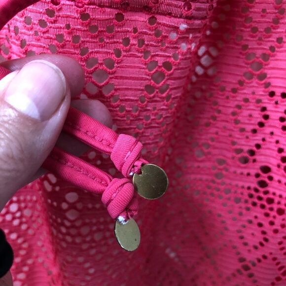 Caique Swim Coverup Tulip Pink Perforated 18 20 - Picture 4 of 6